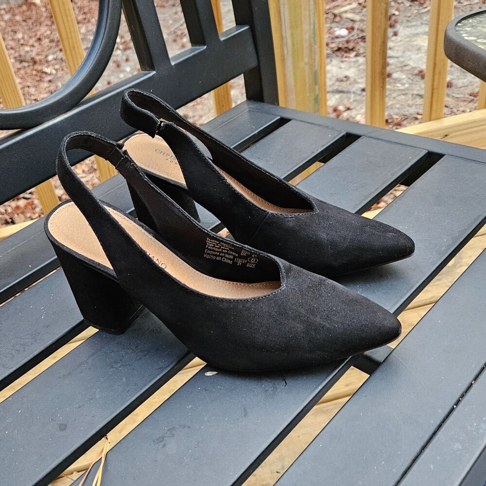 Black slingback chunky heel Christian Siriano by Payless - Sz 8